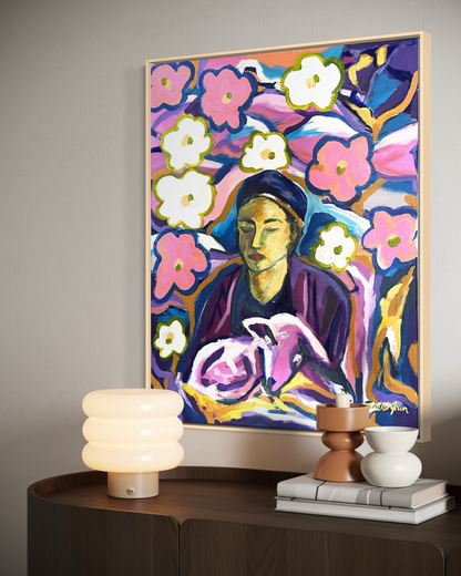 Serenity among the village flowers | Fine Art Print